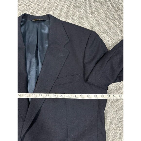 Vtg Brooks Brothers Blazer Mens‎ 43 Blue Brooksease Wool Gold Buttons Flaw - Picture 3 of 16